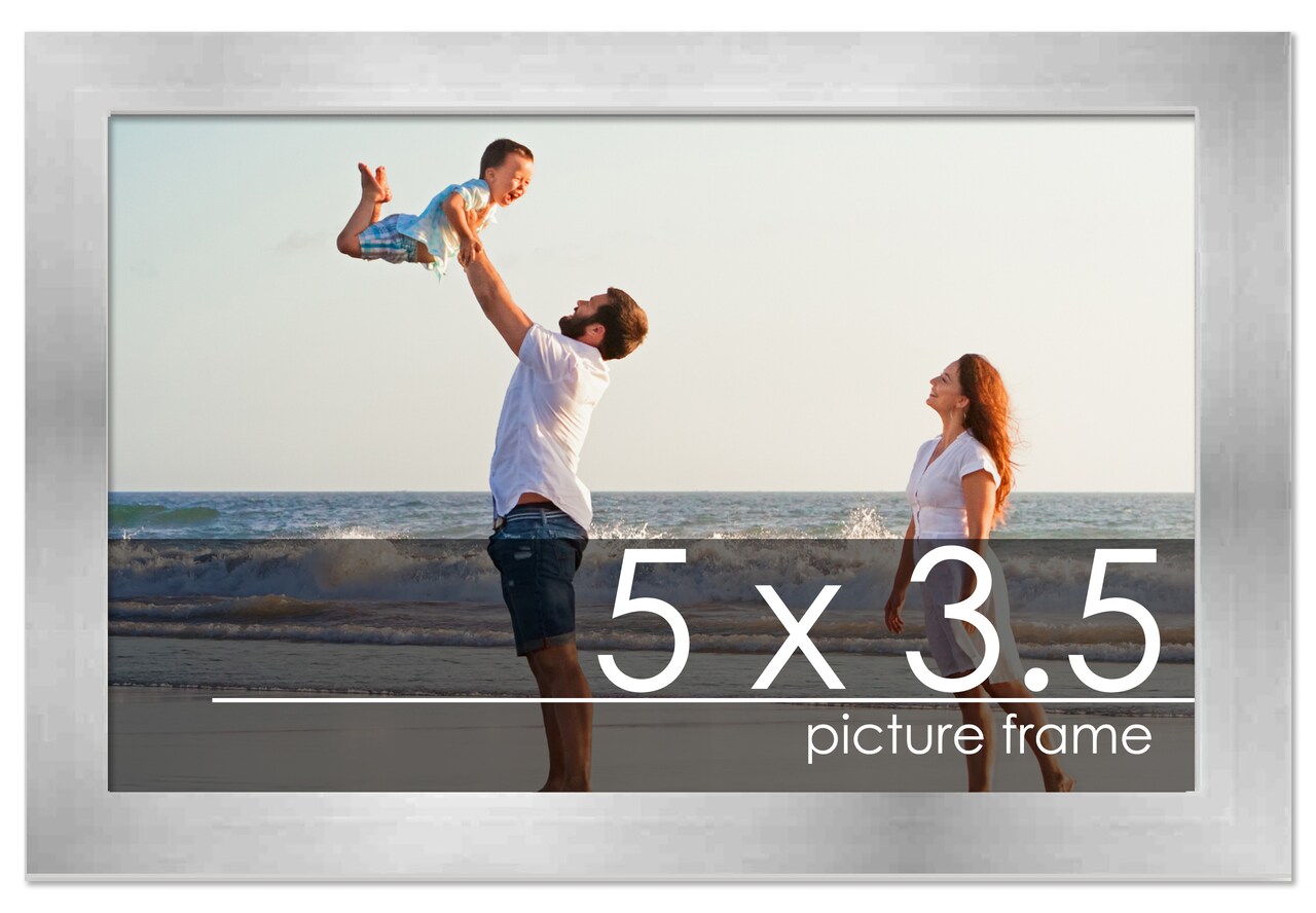5x3.5 Solid Wood Picture Frame with UV-Resistant Acrylic & Acid-Free Backing, Available in 6 Finishes: Matte Black, Matte White, Metallic Bronze, Silver, Natural Wood Grain & Mahogany